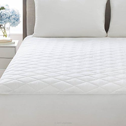  Plush Quilted Mattress Pad-Breathable Mattress Cover With Deep Pockets Stretches Up To 18 Inches