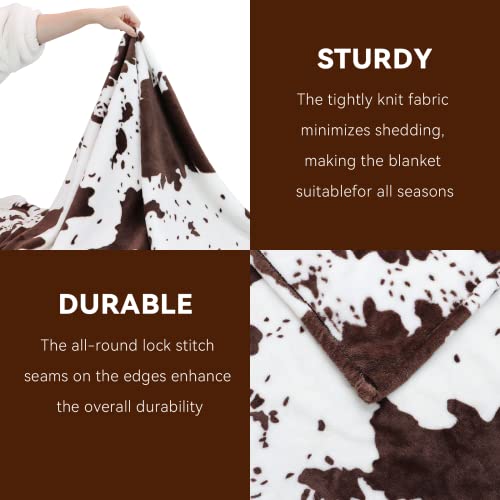  Fleece Blanket Cow Print Soft Throw Blanket Lightweight Throw Blanket