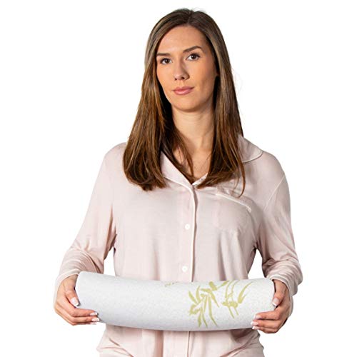  Milliard Memory Foam Neck Roll Pillow Cervical Bolster With Bamboo Cover – Spine Lumbar Traction Spondylosis Support 4 Inch Diameter X 17 Inch Length (4 Inch)