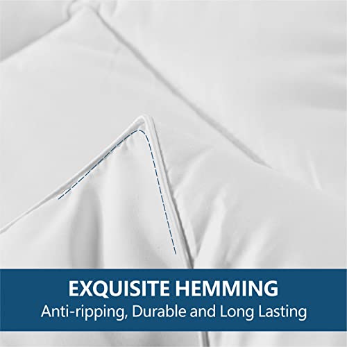  Cozynight Down Alternative Comforter-All Season Queen Comforter Duvet Insert With Corner Tabs-Breathable-Diamond Stitched Reversible White Comforter 90x90 Inches