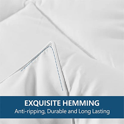  Cozynight Down Alternative Comforter-All Season Queen Comforter Duvet Insert With Corner Tabs-Breathable-Diamond Stitched Reversible White Comforter 90x90 Inches