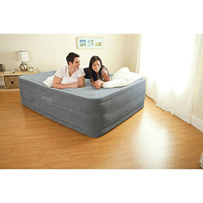 Intex Comfort Plush Elevated Dura-Beam Airbed With Built-In Electric Pump, Bed Height 22", Queen