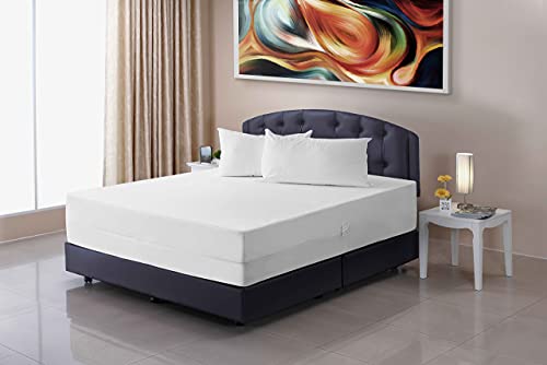  Joluzzy Zippered Mattress Protector - Waterproof Six-Sided Mattress Encasement - Cotton Terry, Breathable, Noiseless, Vinyl-Free, Full-XL Size