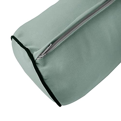  PROLINEMAX Style6 Twin-XL Size 4PC Contrast Pipe Trim Outdoor Daybed Mattress Bolster Pillow Fitted Sheet Slip Cover ONLY AD002