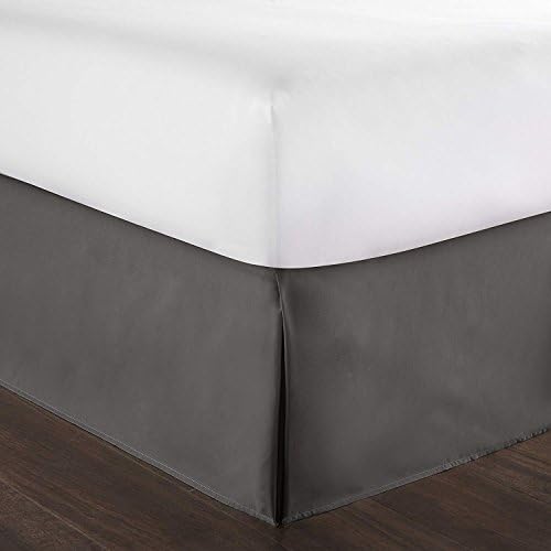  Bed Skirt Full 21 Inch Drop Solid Taupe 100% Cotton Hotel Quality