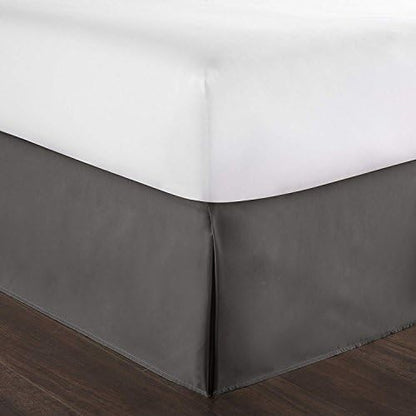  Bed Skirt Full 21 Inch Drop Solid Taupe 100% Cotton Hotel Quality