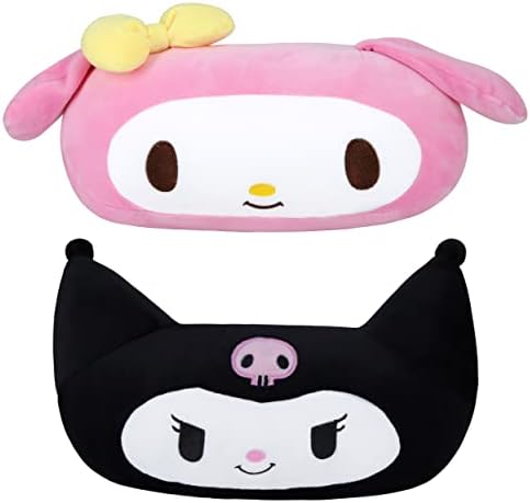  Roffatide Anime My Melody Car Neck Pillow 2 PCS Plush Auto Head Neck Rest Cushion For Chairs, Recliners, Driving Seats