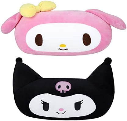  Roffatide Anime My Melody Car Neck Pillow 2 PCS Plush Auto Head Neck Rest Cushion For Chairs, Recliners, Driving Seats