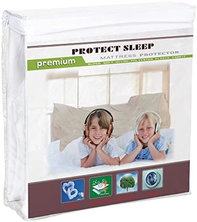  , Ultra Soft-Premium Zippered Mattress Protector Cover, Water Proof, Breathable And Noiseless, Fits Mattress 6 To 9-Inch, Twin, White