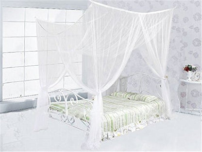  Yanglovele 4 Corner Post Bed Canopy Mosquito Net White Full Queen King Size Netting Bedding Large Size Small Hole