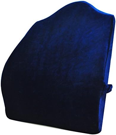  Sleep Science Patented Premium Ergonomic Back Pain Relief Memory Foam Lumbar Pillow Back Cushion For Office Chairs Recliners Sofas Extra Wide Extra Large Navy Blue 18 * 18 * 5in