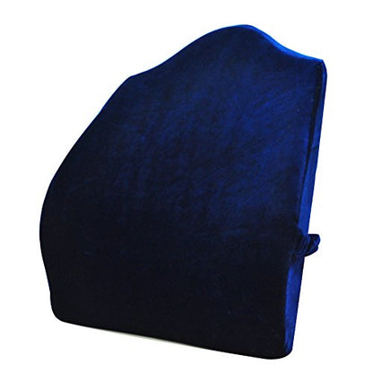  Sleep Science Patented Premium Ergonomic Back Pain Relief Memory Foam Lumbar Pillow Back Cushion For Office Chairs Recliners Sofas Extra Wide Extra Large Navy Blue 18 * 18 * 5in