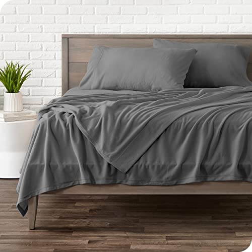 Bare Home Super Soft Fleece Sheet Set - Twin Extra Long Size - Extra Plush Polar Fleece, No-Pilling Bed Sheets - All Season Cozy Warmth (Twin XL, Grey)