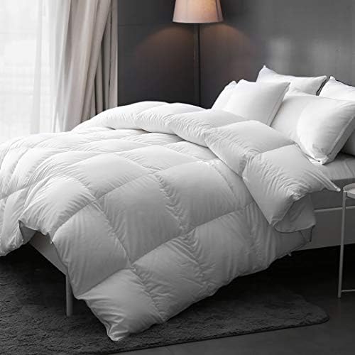  Luxury Pima Cotton Goose Feathers Down Duvet Insert King | All-Seasons Down Comforter | Ultra-Soft 750 Fill-Power Medium Warmth Hotel-Style Comforter Insert With Ties (106x90 Inches, White)