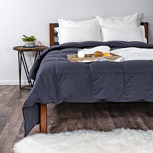  Medium Warmth Premier Down Comforter With Sewn In Duvet Corner Loop Attachments, King/California King Size Bed, White