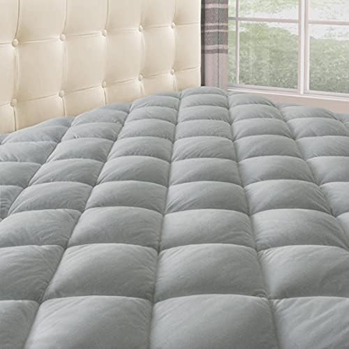  Queen Quilted Mattress Pad Cover With Deep Pocket (8"-21"), Cooling Soft Pillowtop Bed Mattress Cover, White