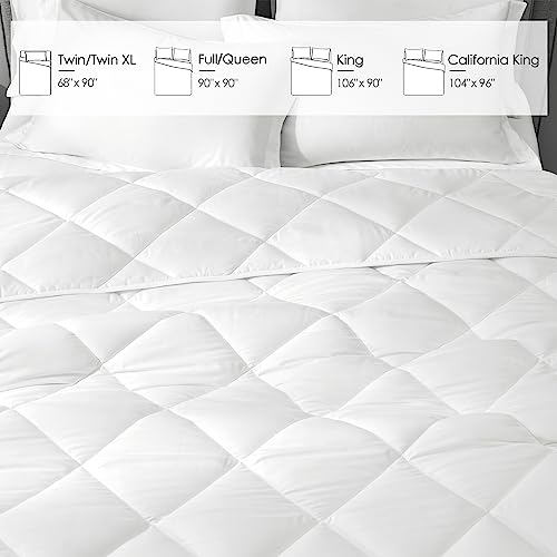 Homelike Moment Queen Comforter White Lightweight Duvet Insert - Down Alternative Comforters Queen Size, All Season Full Bed Duvet Inserts With Corner Tabs White