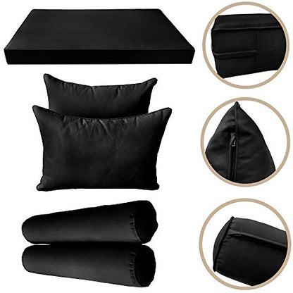 GENERIC Twin Size 5PC Pipe Outdoor Daybed Mattress Bolster Pillow Fitted Sheet Cover Only Style4 AD109