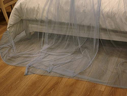  Mengersi Canopy Bed Curtain For Girls Adults-Dome Bed Net For Twin Full Queen King Size Bed, Quick Easy Installation (Round Canopy, Gray)
