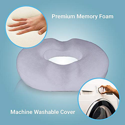  Donut Pillow Hemorrhoid Seat Cushion - Orthopedic Memory Foam – Contoured Luxury Comfort, Pain Relief And Supports Prostate, Pregnancy, Post Natal Sciatica Coccyx, Surgery & Tailbone Pressure Dr Flink