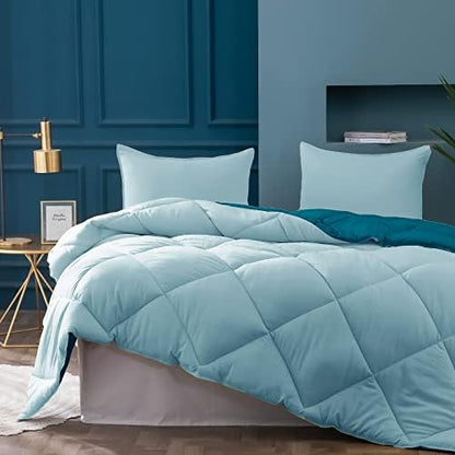  Bedding-Comforter-Set-Duvet-Insert, Soft, Lightweight,Breathable, Blue/Teal, All Season King