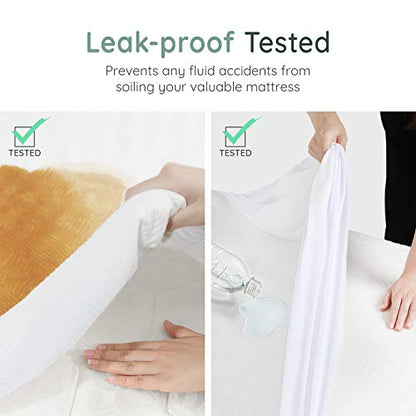  Ute Twin XL Mattress Cover, Waterproof Mattress Protector, Bamboo Breathable Bed Protector, Vinyl Free And Fitted Style Mattress Pad Fit Up To 18", 39"x80"