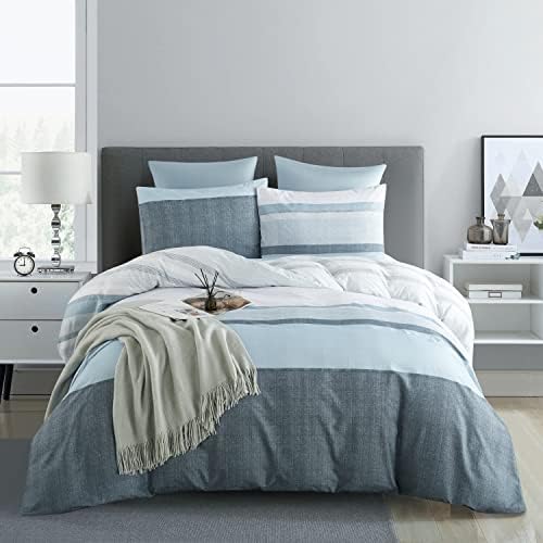  OyoLady Duvet Cover Set Queen Size, 3 Pieces Lightweight Soft Microfiber Bedding Comforter Cover For All Seasons (Queen, 90x90 Inches, Leaf)