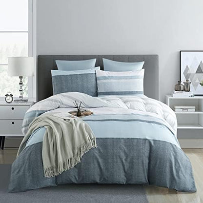  OyoLady Duvet Cover Set Queen Size, 3 Pieces Lightweight Soft Microfiber Bedding Comforter Cover For All Seasons (Queen, 90x90 Inches, Leaf)