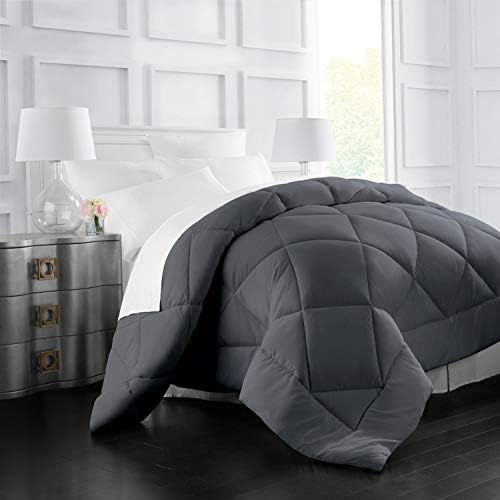 Italian Luxury Full/ Queen Size Comforter - 2100 Series Blanket, Down Alternative Insert W/ Corner Tabs - Home Bedding - 89"x89" White