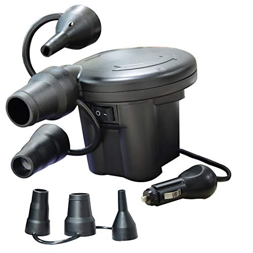 ONLY Electric Air Pump, Portable Quick-Fill Air Pump With 3 Nozzles, 100-220V AC/12V DC, Perfect Inflator/Deflator Pumps For Outdoor Camping,Air Mattress Beds,Boats, Inflatable Cushions,Swimming Ring
