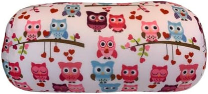  Mushy Pillows Microbead Roll Bolster Travel Neck Support Pillow And Post-Surgery Therapy Pillow(Cute Owls)