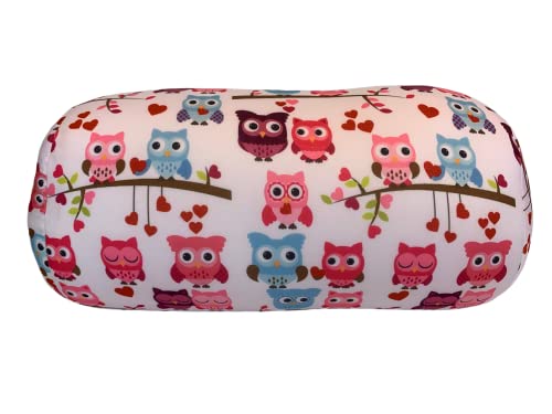  Mushy Pillows Microbead Roll Bolster Travel Neck Support Pillow And Post-Surgery Therapy Pillow(Cute Owls)