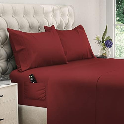  DREAMCARE Twin XL Sheets 4pcs XL Twin Sheet Set Twin XL Fitted Sheet Extra Long Twin SheetsSoft & Long Lasting 100% Fine Brushed Microfiber Polyester With Side Pocket, Gray