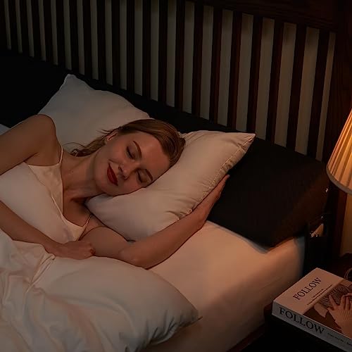  RUJIPO Queen Size (60"x10"x6") Bed Wedge Pillow For Headboard, Bed Gap Filler, Noodle Mattress Wedge Pillow Triangle Bloster For Sleeping To Fill The Gap (0-8") Between Headboard And Mattress, Grey