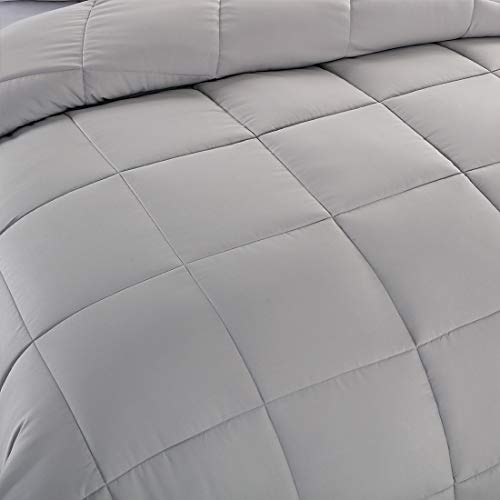  GUHER Comforter Duvet Insert(Cal-King, Grey)- Box Stitched Quilted Comforter-All Season Down Alternative Comforter With Corner Tabs
