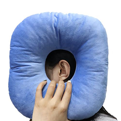  Back Scratcher Piercing Pillow For Side Sleepers, Donut Shaped Side Pillow With Hole For Ear, Ear Pillows For CNH And Ear Piercing Ear Pain, Ear Cushions For Sleeping Guard (Blue)