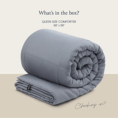  BELADOR Queen Comforter All-Season Duvet Insert Queen Size Bed Comforter - Down Alternative Comforters, Mid-Plush Lightweight Comforter, Box Quilted Siliconized Fiberfill Oeko-Tex Hotel Comforter