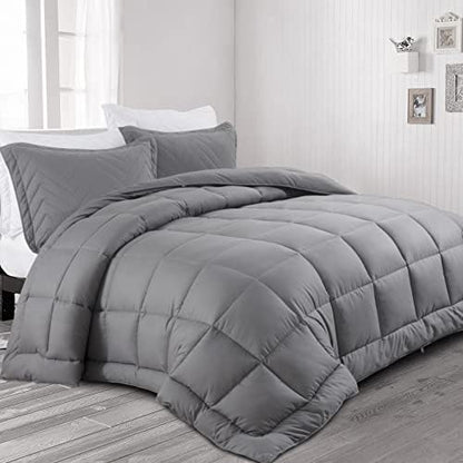  Fluffy Oversized King 120x120 Comforter Warm Down Alternative Comforter Duvet Insert With Duvet Cover For All Season, 8 Corner Tabs