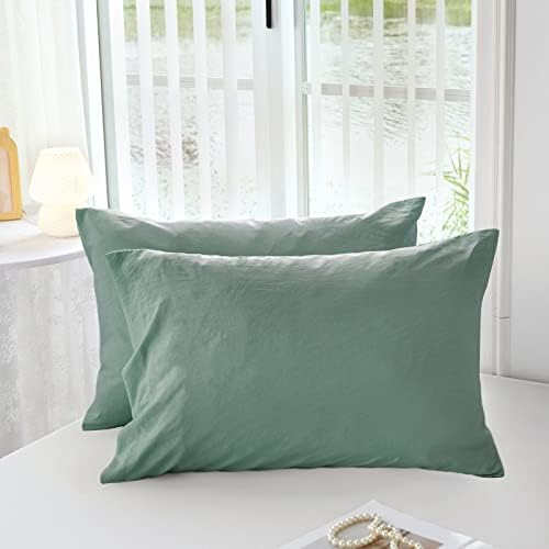  Super Soft Pillowcase - Washed Microfiber Lightweight Pillow Cases Body Size Sage Green 1PCS, Easy Care And Fade Resistant Stain Resistant 20x54 Inches