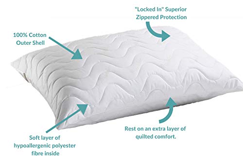  Mediflow Water Pillow: Memory Foam Re-Invented, 1 Pack, White & Quilted Pillow Protector: Get Zippered Protection From Dust And Allergens And Add A Layer Of Luxury And Comfort To Any Pillow