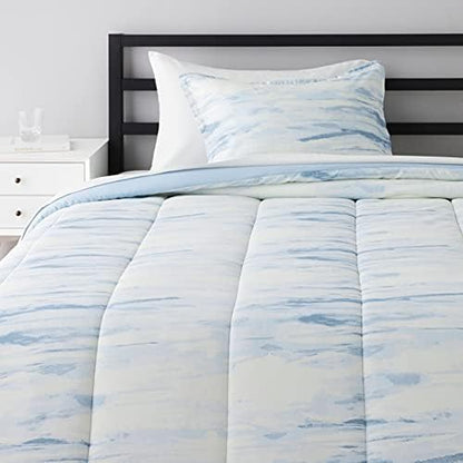  Amazon Basics 8-Piece Ultra-Soft Microfiber Bed-In-A-Bag Comforter Bedding Set - Full/Queen, Grey Chinoiserie