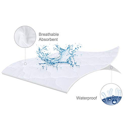  Full Size Mattress Protector Waterproof, Breathable & Noiseless Full Mattress Pad Cover Quilted Fitted With Deep Pocket Strethes Up To 14" Depth (54"x 75")
