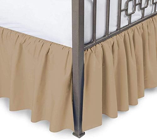  800 Thread Count 24 Inched Drop Length Gathered Dust Ruffle Bed Skirt King White Solid 100% Egyptian Cotton