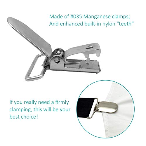  20 Pieces Men Suspender Clips Sheet Straps Holder Fasteners Clips Bed Sheet Clips Fasteners Clips