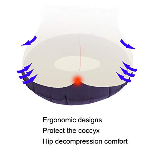  Inflatable Seat Cushions Donut Pillow, Seat Cushion Orthopedic Ring Pillows, Hemorrhoid Treatment Bed Sores Pregnancy Tailbone Pain After Surgery, With Inflatable Pump For Office Chair Elderly (R450)