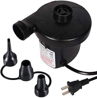  Battery Powered Air Mattress Pump, Electric Quick-Fill Blower Portable Inflator Deflator For Inflatables Raft Bed Boat Pool Toy, Black