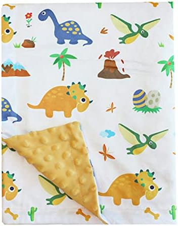  Soft Plush Deer Minky Baby Blanket For Boys Girls Unisex With Print Animal Pattern Double Layer Dotted Backing Bed Throws For Baby Crib Receiving For Newborns 30x40 Inches
