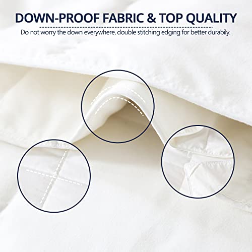  Down Blanket, Extra Lightweight Summer Comforter/Duvet Insert, Noiseless & Extra Soft, 400 Thread Count,King Size 106x90 Inches,12 Ounce Fill Weight, White……