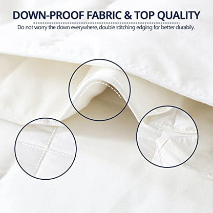  Down Blanket, Extra Lightweight Summer Comforter/Duvet Insert, Noiseless & Extra Soft, 400 Thread Count,King Size 106x90 Inches,12 Ounce Fill Weight, White……