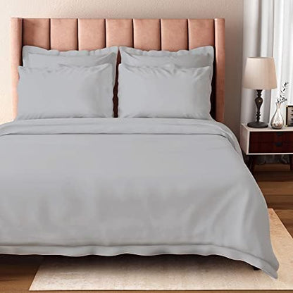  BIOWEAVES 100% Organic Cotton Full/Queen Duvet Cover Set, 3-Piece, 300 Thread Count Sateen Weave GOTS Certified Comforter Cover With Buttoned Closure And 2 Pillow Shams – White, 90x90 Inches